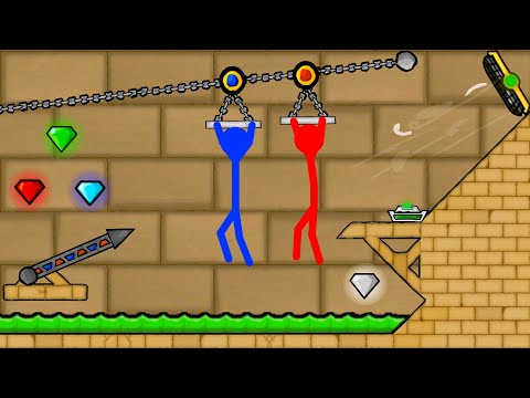 Watergirl and Fireboy Stickman animation Diamond light Temple. (Parkour)