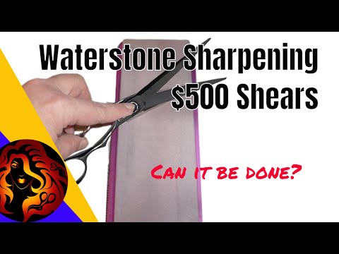 Sharpening $500 shears using only a Waterstone |...
