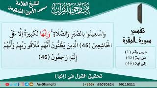 تحقيق القول في (إنها) للشيخ الشنقيطي - مشروع كبار العلماء image