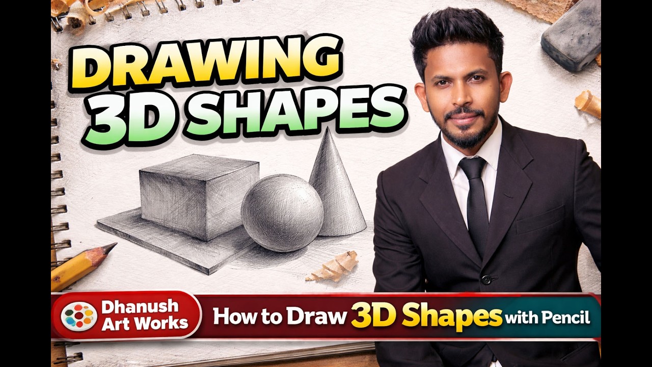 How to Draw 3D Shapes with Pencil | Cube, Sphere & Cone Shading Tutorial | Shading for Beginners