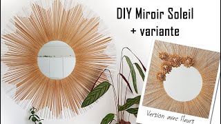 DIY Miroir Soleil Déco Style Boho Bohème et variante