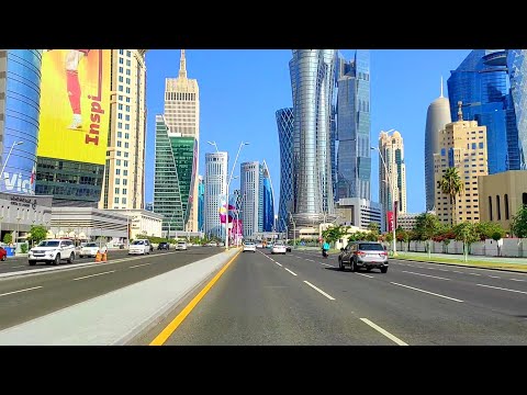 DOHA, QATAR - morning drive  in the business capital of Qatar west Bay || kuya Roger vlog