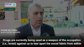 Qalqilya district governor libeling Israel on PA TV