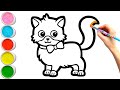 Keluarga Kucing Menggambar, Melukis, dan Mewarnai untuk Anak & Balita | Bagaimana Menggambar #253