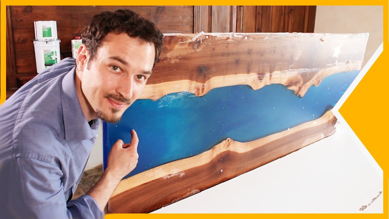 🟢 FABRIQUER UNE RIVERTABLE (bois et résine epoxy) - Version longue