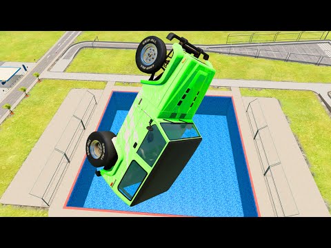 High Speed Jumping In Pool - BeamNG drive -  YouTube
