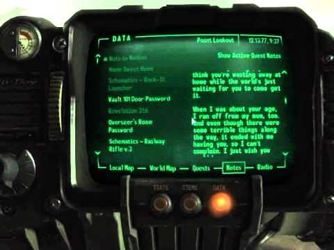 Fallout 3 Walkthrough - Pip Boy and Terminal #102 - Note to Nadine