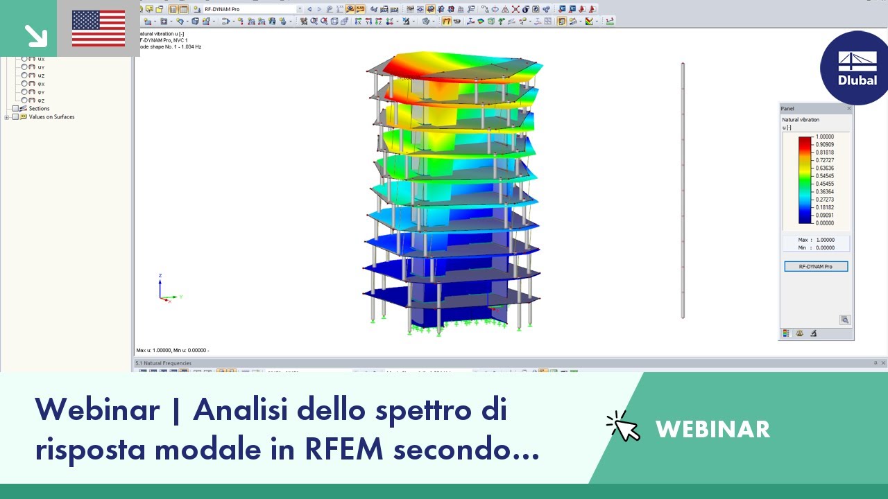 Webinar | NBC 2015 Analisi dello spettro di risposta modale in RFEM