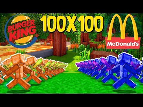 100 BURGER KING ORDUSU VS 100 McDONALDS ORDUSU 😱 - Minecraft