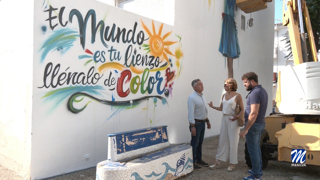 Visitamos el mural que se está realizando en Virgen de África