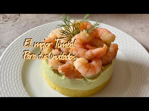 TIMBAL DE AGUACATE Y LANGOSTINOS