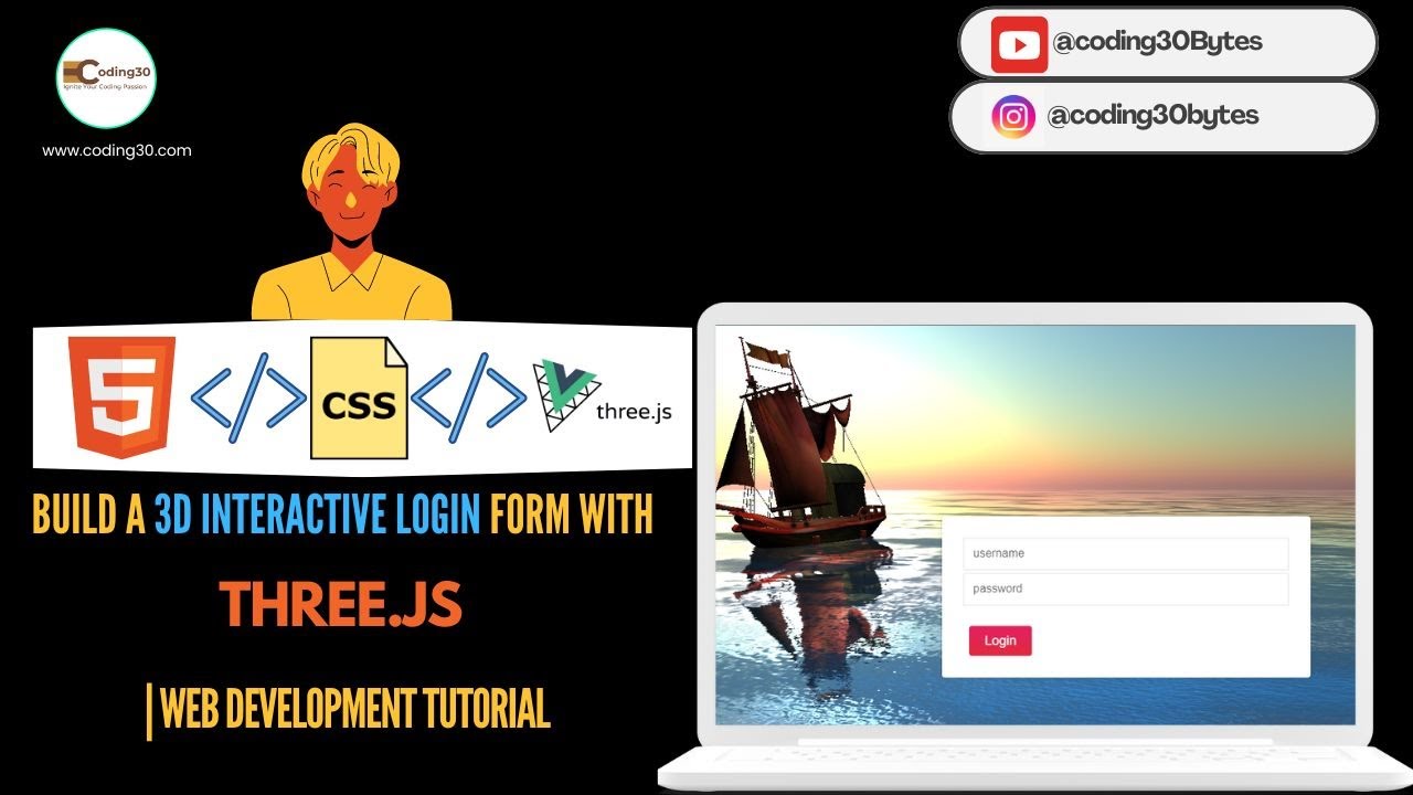 Build a 3D Interactive Login Form with Three.js | Web Development Tutorial
