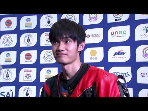 Interview Lihao Sheng CHN Gold Medal 10m Air Rifle Men Delhi IND - ISSF World Cup Final