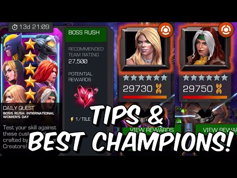 Boss Rush Tips & Best Champions Guide 2020! - Emma Frost & Rogue - Marvel Contest of Champions