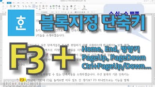 [한글]블록지정 단축키 F3