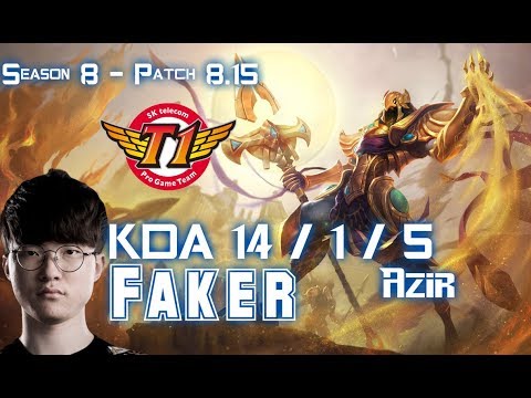 SKT T1 Faker AZIR vs ZOE Mid - Patch 8.15 KR Ranked