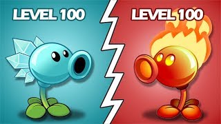 Plants Vs Zombies 2 Hielaguisantes Nivel 100 Vs Lanzaguisantes De Fuego Nivel 100