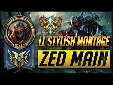 LL Stylish Zed Montage 2   Best Zed Plays 2017   1 5M Mastery Points   Zed Main The Legends
