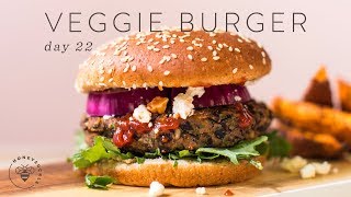 Healthy Black Bean Veggie BURGERS 🐝 DAY 22 | HONEYSUCKLE