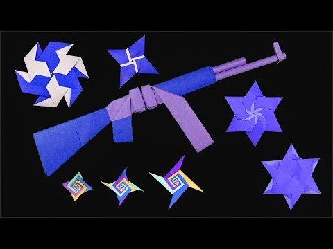 05 #Origami Thanos Weapon 😆 Ninja Star and Gun