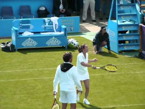 Martina Hingis in a legend exhibition match at AEGON International 2011