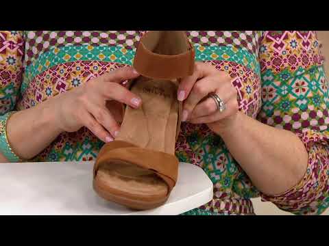 Earth Origins Leather Wedge Sandals - Carolina on QVC