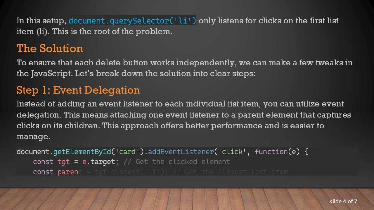 How to Fix the Delete Button Functionality in Vanilla JS DOM Manipulation
