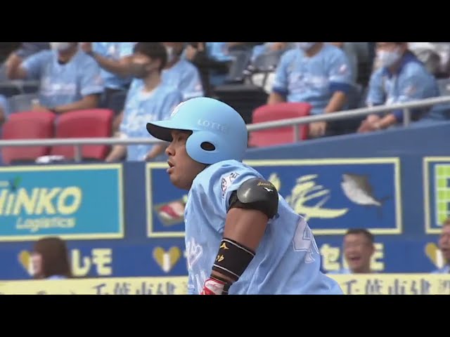 【1回裏】マリーンズ・井上 レフトへのタイムリー2ベースヒットで先制!! 2020/9/27 M-H