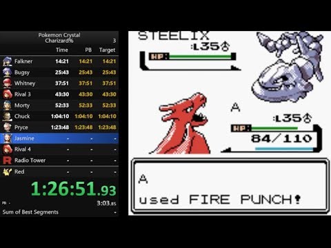 Pokemon Crystal Charizard starter run in 3:11:31