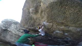 Video thumbnail of Dos Hombres y un Destino, 8a+. La Pedriza