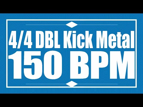150 BPM - Double Kick METAL - 4/4 Drum Track - Metronome - Drum Beat