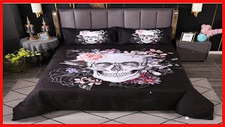 Mrbay Floral Skull Comforter Sets Skull Bedding Set 3D Digital Print Skeleton Floral Skull 3 Pieces