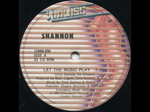 Shannon – Let The Music Play/A Let The Music Play 5:49/Unidisc – 12MM-006 Canada 1983