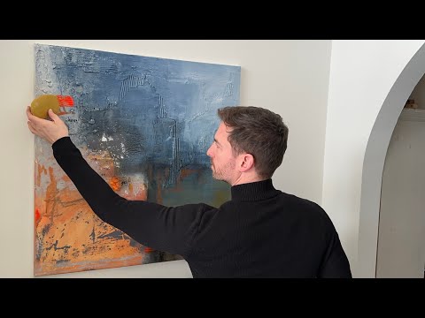 Abstract modern acrylic painting on canvas | Structures create 3D effects | abstract painting
