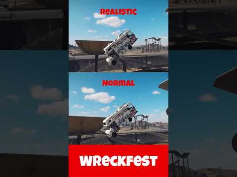 Wreckfest | Normal Vs Realistic! #shorts #wreckfest #wreckfestcrashes #wreckfestcars
