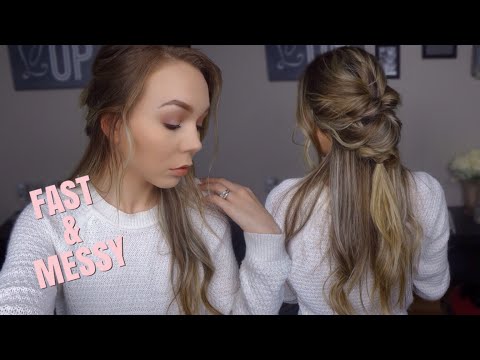 How To: Quick & Messy, Half Up, Half Down, Modern Topsy Tail | Hair Tutorial