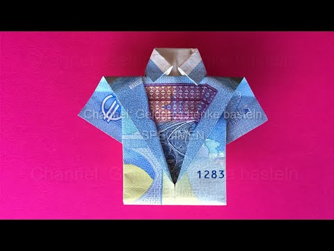 Geldscheine falten Hemd - Geld falten Hochzeit - Geldgeschenke basteln