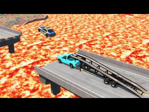 Cars vs Lava 😱 – BeamNG.Drive