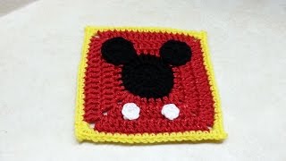 CROCHET How to #Crochet Mickey Mouse Granny Square #TUTORIAL #160 LEARN CROCHET