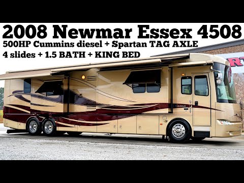 2008 Newmar Essex 4508  A Class 500HP Cummins TAG AXLE Diesel Pusher from Porter's RV - $179,900