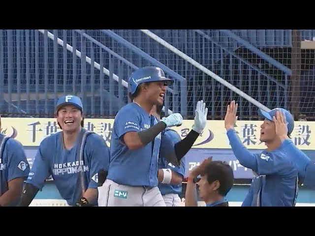 【1回表】初回から先制点!! ファイターズ・水谷瞬 バックスクリーンへ先頭打者ホームラン!!  2024年8月20日 千葉ロッテマリーンズ 対 北海道日本ハムファイターズ