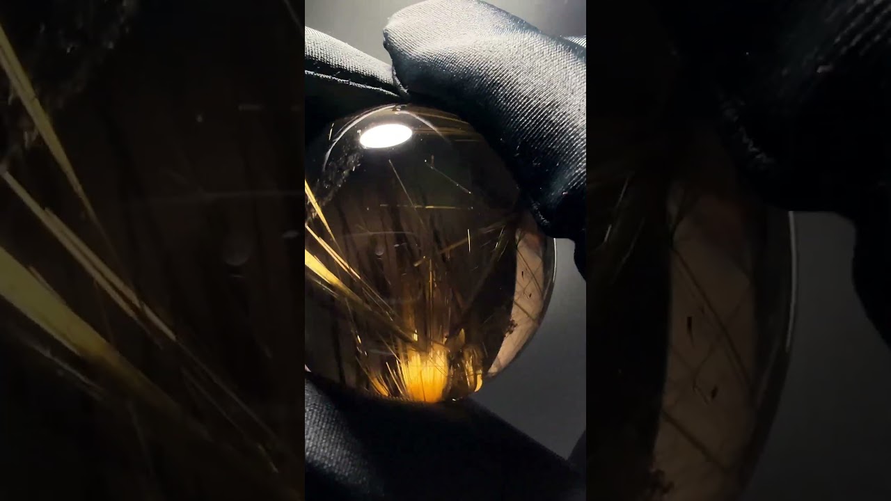 [高透明スモーキー！高品質++]ブラジル産タイチンルチルクォーツ丸玉/スフィア（球体球体直径45.6mm）★現品動画あり-slide-youtube