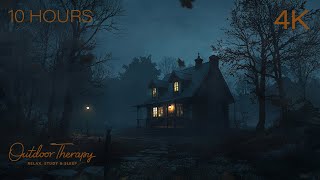 Creaky Old Cabin in the Wind | Whistling Night Air, Rustling Leaves & Cozy Autumn Ambience 10 Hours