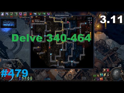 Day 28 - Delve Depth 340 to 464 W/ Carrion Golems in Harvest League 3.11 - 479
