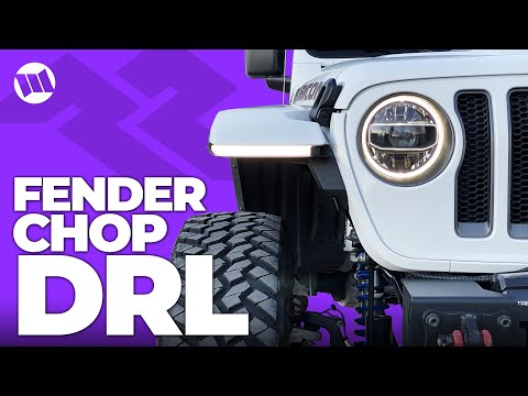 Jeep JL Wrangler JT Gladiator Truck DRL for Factor Fender Chop or Trim by Rugged Ridge Installation