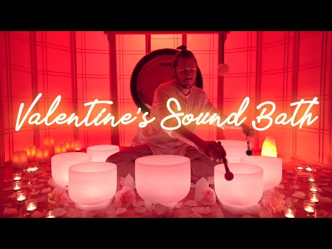 Opening Your Heart Sound Bath for Valentine's Day | Crystal Singing Bowl Meditation Music