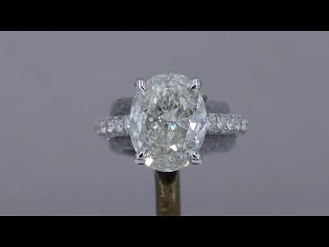 3.01 Carat J Color SI2 Clarity Oval Brilliant Cut Diamond Engagement Ring
