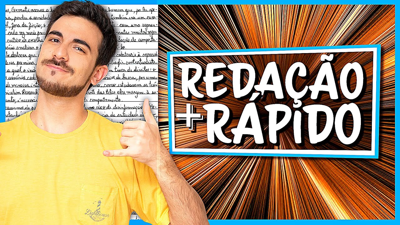 COMO ESCREVER REDAÇÃO DO ENEM MAIS RÁPIDO: Técnicas para GANHAR TEMPO