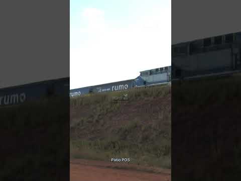 CRUZAMENTO DE DOIS TRENS GRANELEIROS NO PÁTIO DE OURO VERDE, GO #brasil #goiás #ferrovia #railway