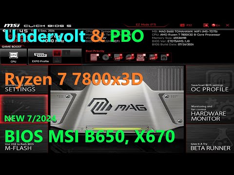 Ryzen 7 7800x3D Undervolt CPU & PBO New MSI BIOS, settings
